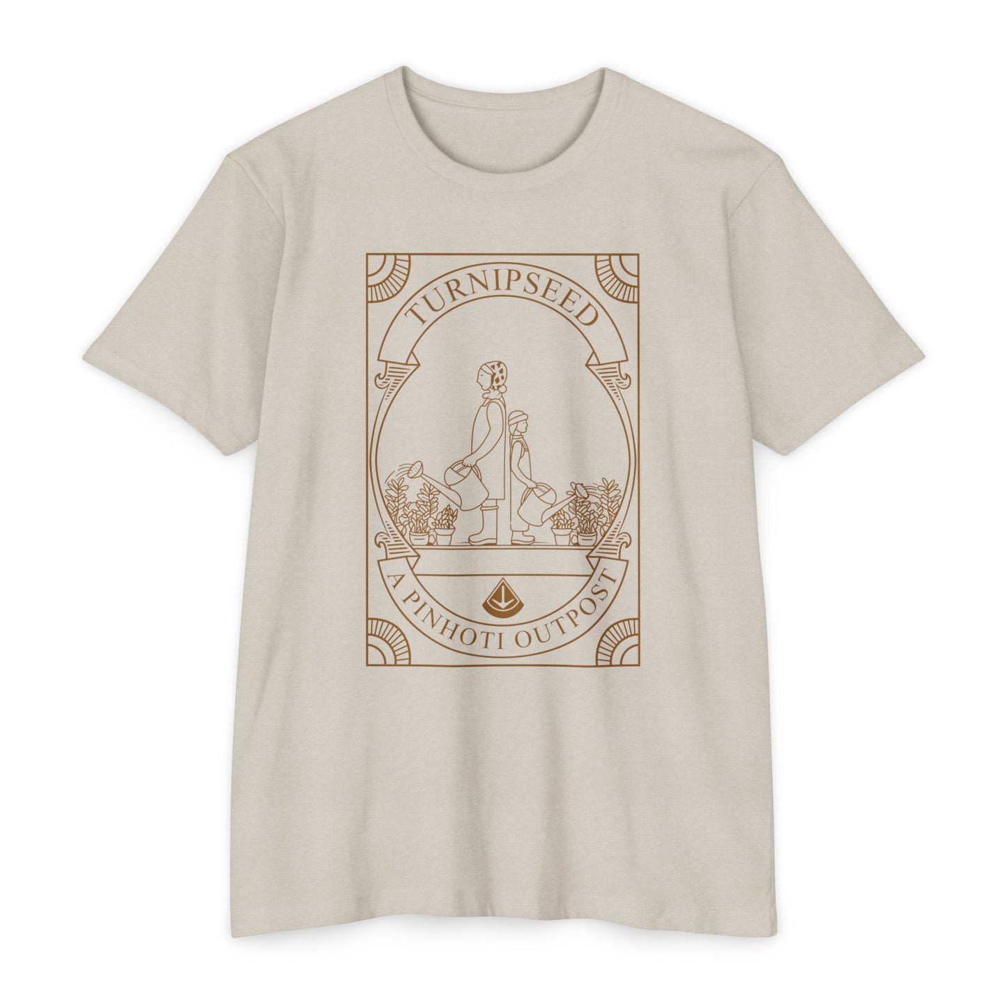 2 girls in garden earth tone tee