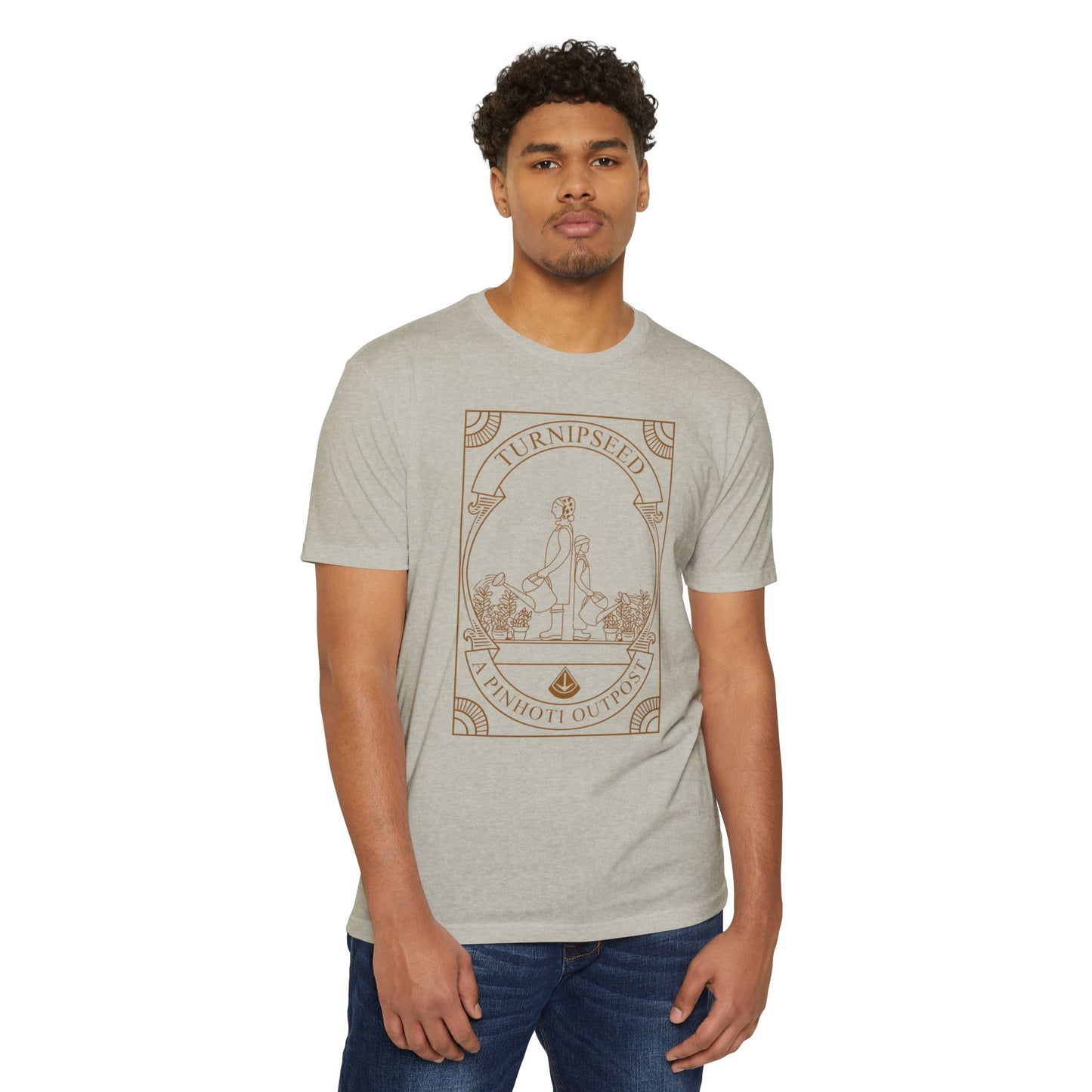 2 girls in garden earth tone tee