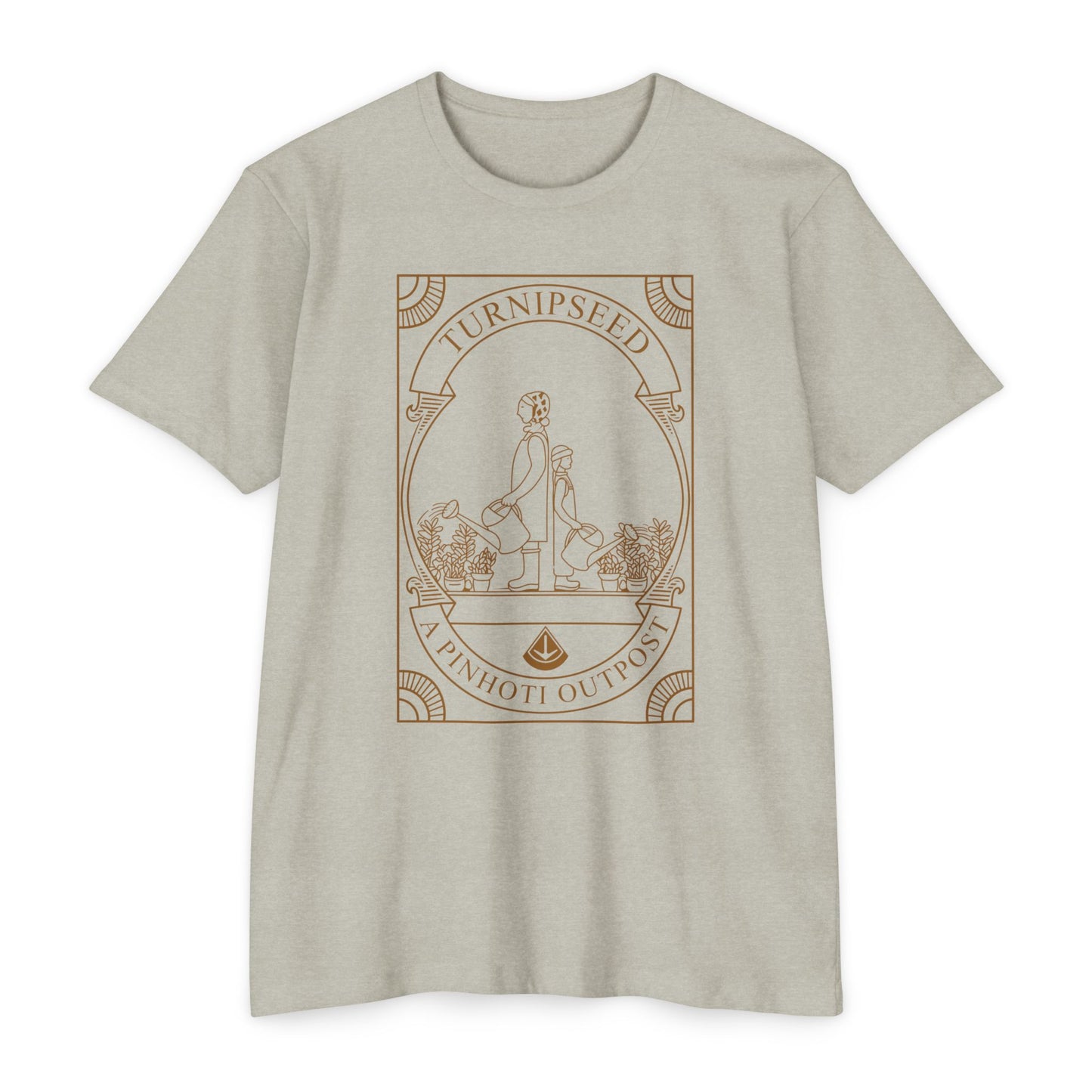 2 girls in garden earth tone tee